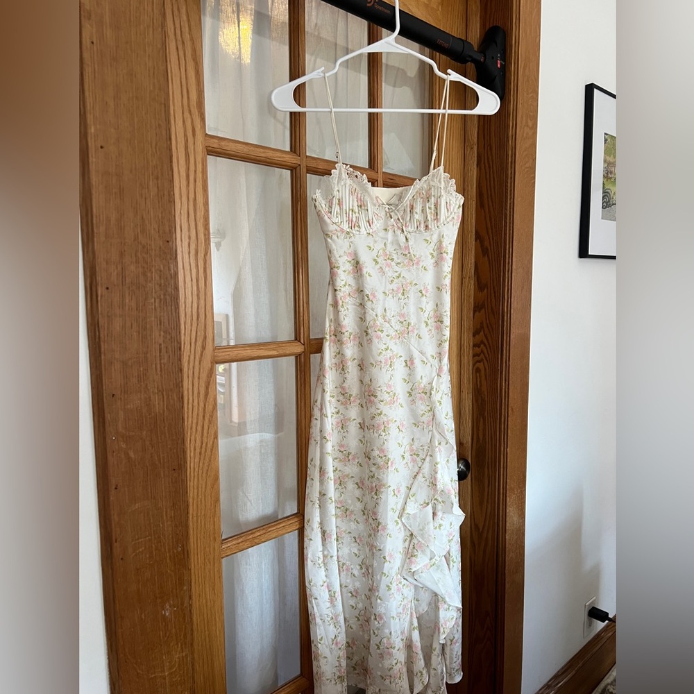 XS For Love and Lemons Chania Midi Floral Dress